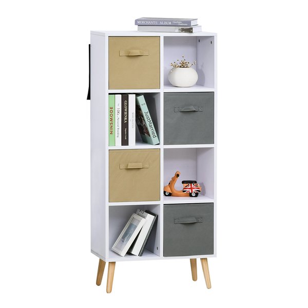 Particle Board Elevated 8-Cube Storage Unit - White