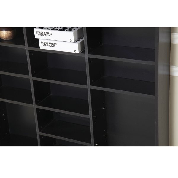Particle Board Multi-Compartment Storage Shelving Unit - Black