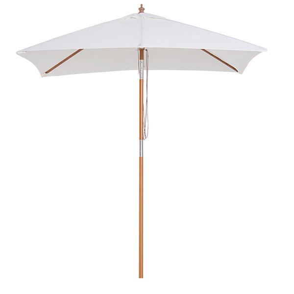 6 Ribs Wood Patio Umbrella Parasol - Cream White