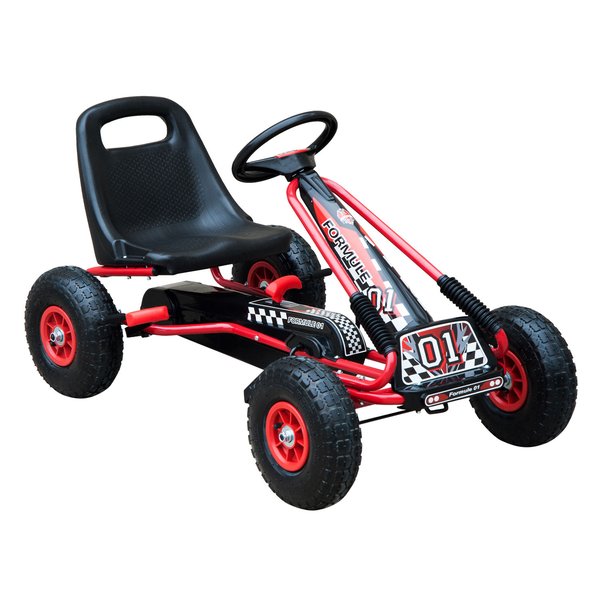 Pedal Go Kart W/EVA Wheels - Red and Black