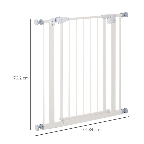 Pet Safety Gate Pressure Fitted Stair Barrier W/ Auto-Close Double Lock