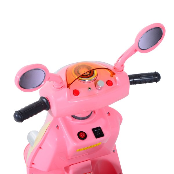 Plastic Music Playing Electric Ride-On Motorbike W/ Lights - Pink