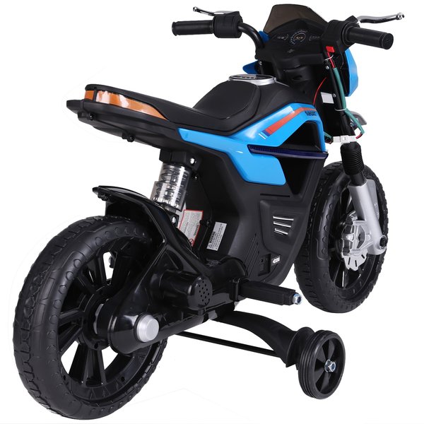Ride On Kids Electric Motorbike Scooter 6V Battery Powered W/ Brake Lights And Music Blue