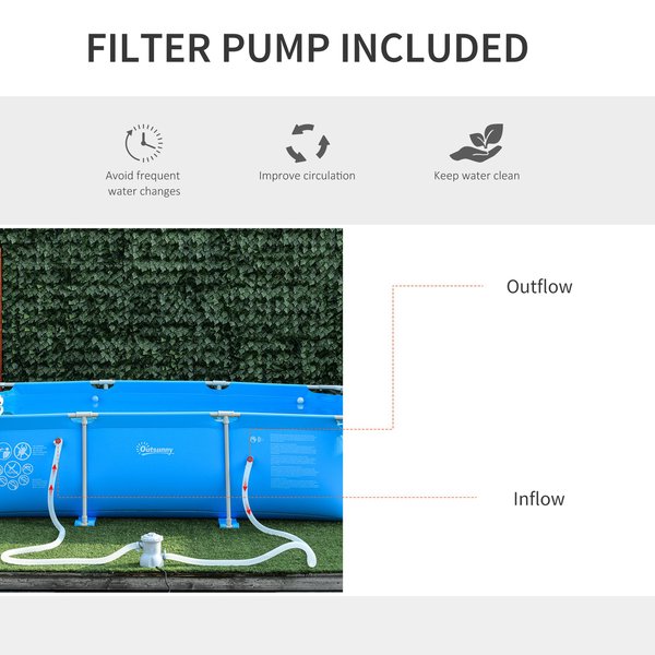 Steel Frame Swimming Pool W/ Filter Pump