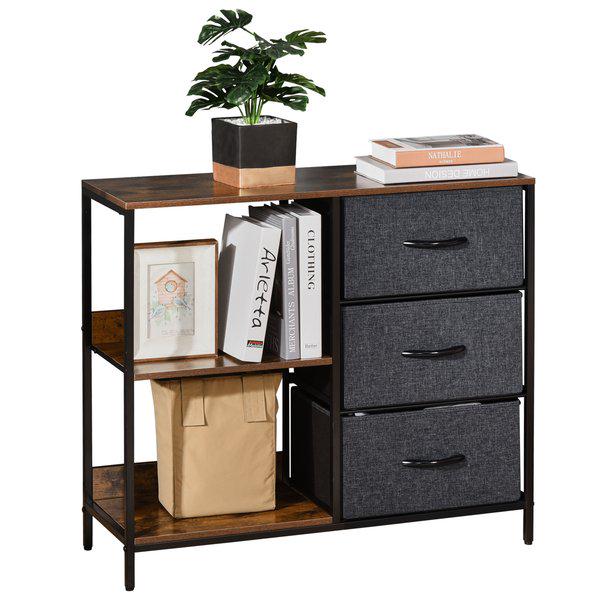 Storage Cabinet Organizer 3 Drawer Chest Dresser Tower With 2 Shelves
