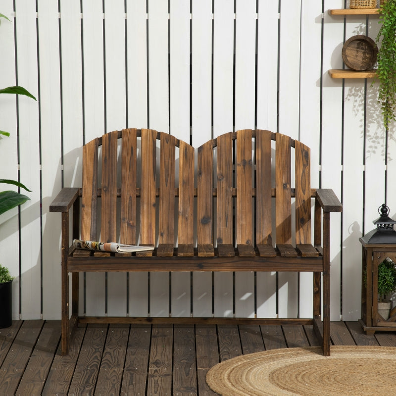 Outdoor Wooden Garden Bench- Carbonised Finish