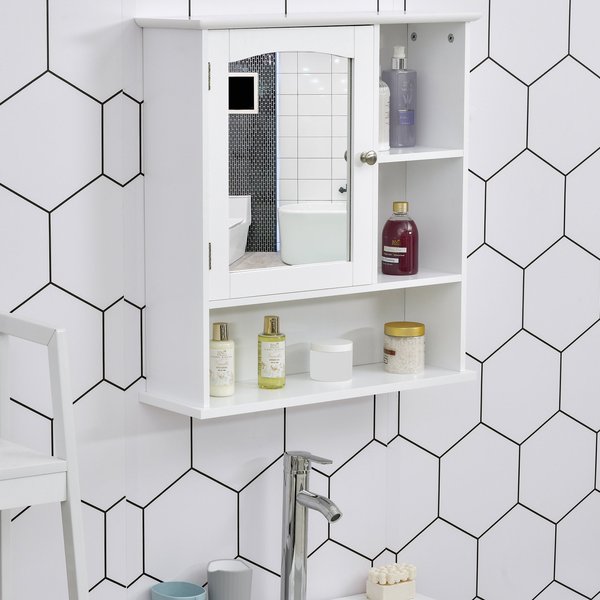 Wall Mounted Bathroom Cabinet W/ Mirror - White